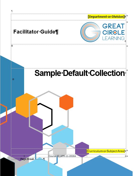 Cover page example