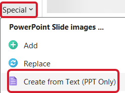 Special - Create from Text