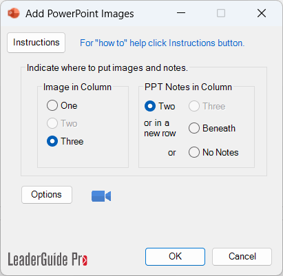 Place slides on page