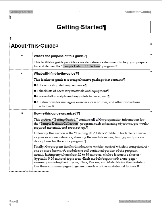 Getting Started example