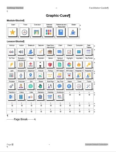 Graphic Cues page example
