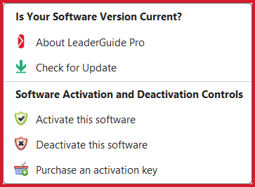 Product group menu