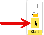 Attach button in Start group