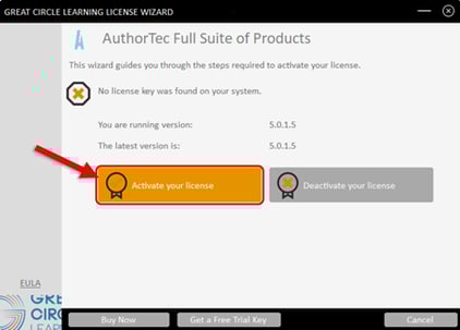 AT License Wizard - Activate this license