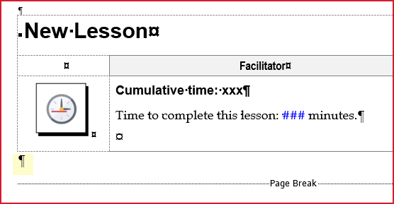 Available Paragraph Mark