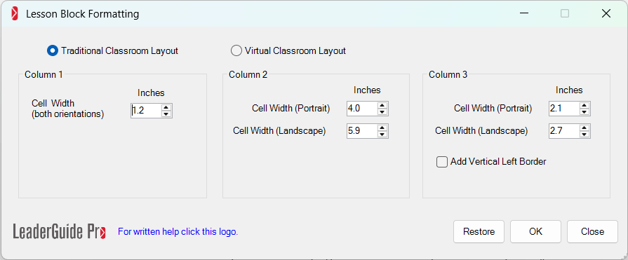 Column Width Customizing