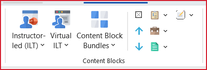 Content Blocks group on LGPro ribbon