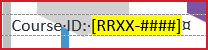 Course ID Placeholder on Cover Page