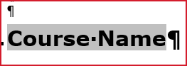 Course Name Field on Acknowledgements page