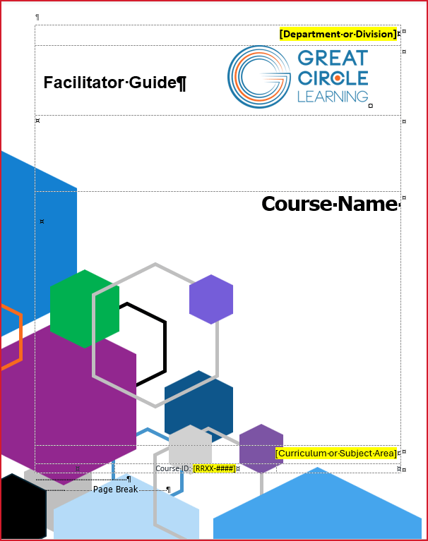 Facilitator Guide Cover Page Example