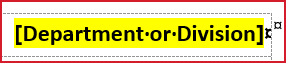 Department or Division Cover Page Placeholder
