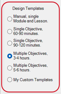 Design Templates section