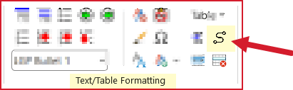 Flow Table button in Text-Table Formatting group