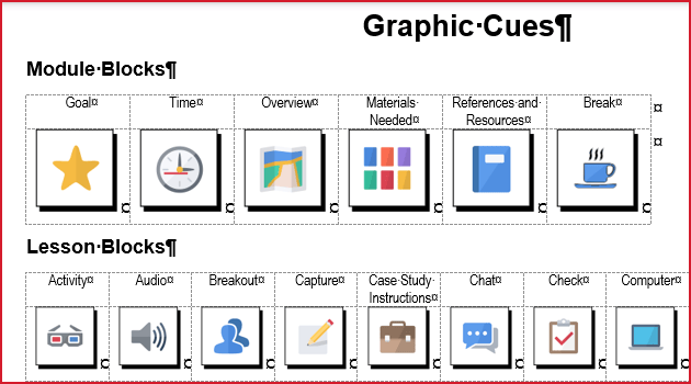 Graphic Cues page sample