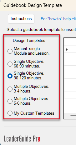Select Design Template