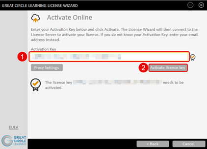 License Wizard - Enter Key 1