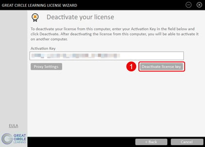 License Wizard - Deactivate Key 1