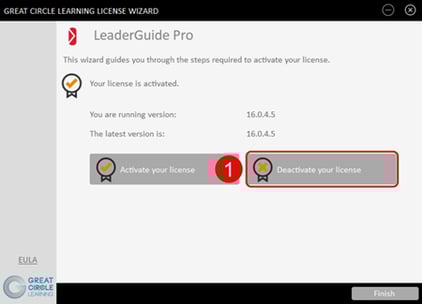 License Wizard - Deactivate this license
