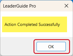 Action Completed Successfully