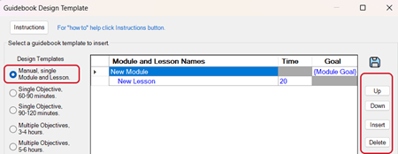 Manual - Guidebook Design Template option