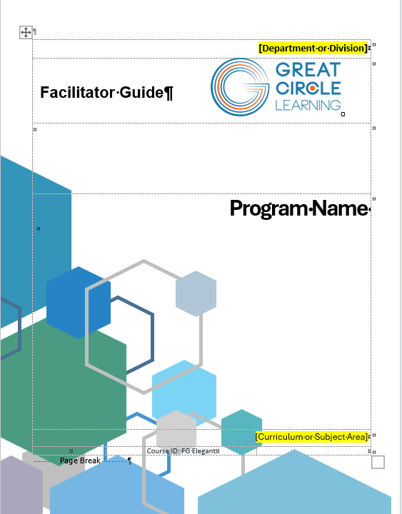 Elegant Facilitator Guide Cover Page