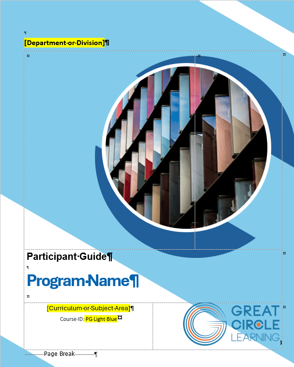 Light Blue Participant Guide Cover Page