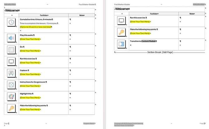 New Lesson - two page spread