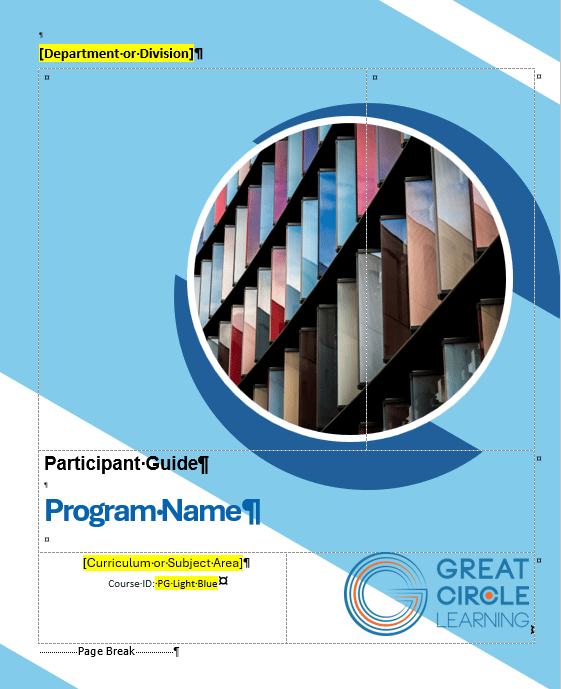 Participant Guide Cover Page Light Blue Collection