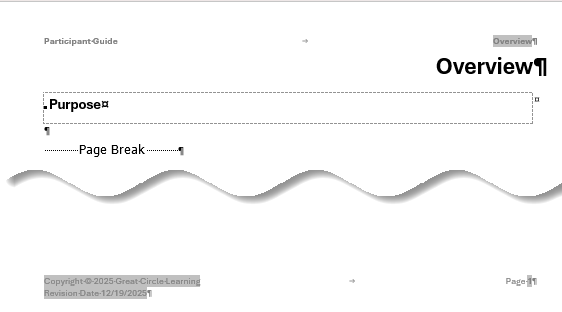 Participant Guide Overview-Purpose page