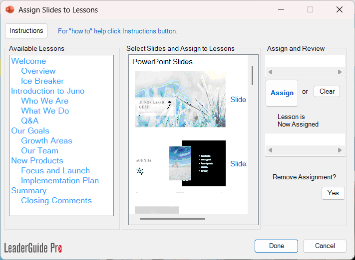 8 Assign Slides to Lessons