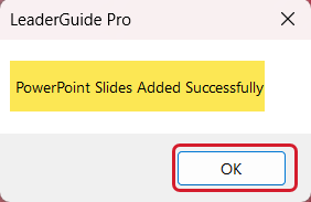 PowerPoint added successfully