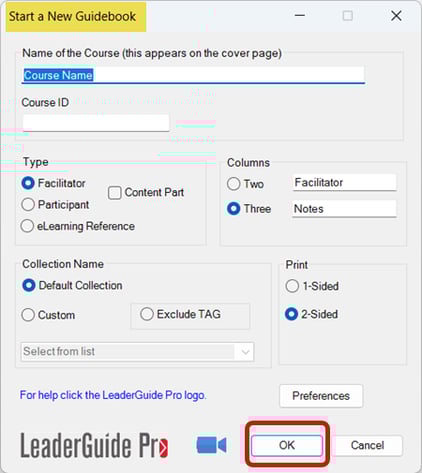Start a New Guidebook wizard-1