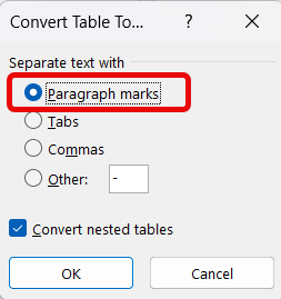 Convert to Text_Paragraph Marks