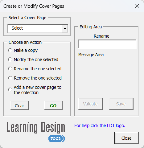 Create-Modify Cover Pages Wizard
