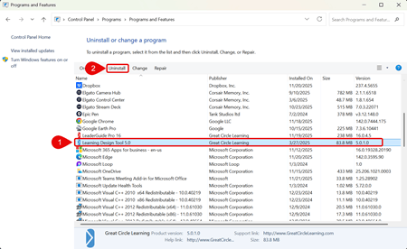 Uninstall LDT - Select LDT
