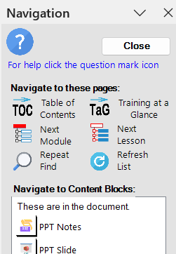 Navigation pane