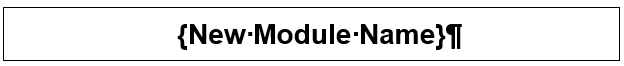New Module Name added
