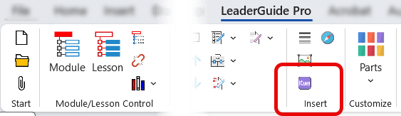 ICues button on LeaderGuide Pro ribbon