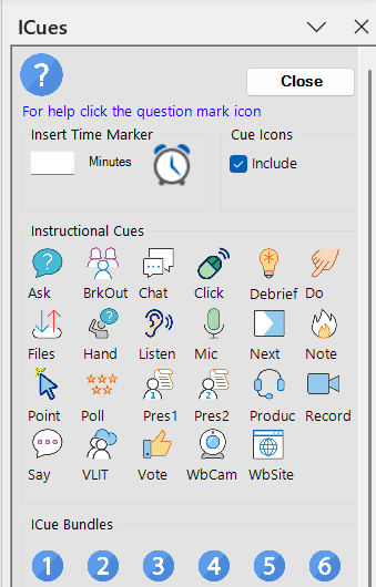 ICues selection pane