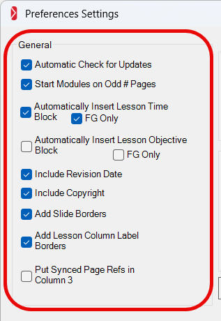 Preferences Wizard - section 1