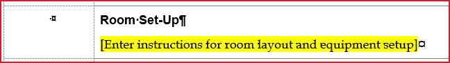 Room Set-Up Block