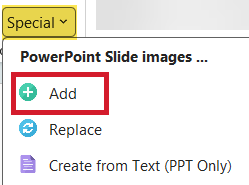 Special-Add Slides