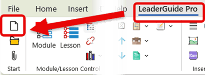 Start Button on LeaderGuide Pro Ribbon